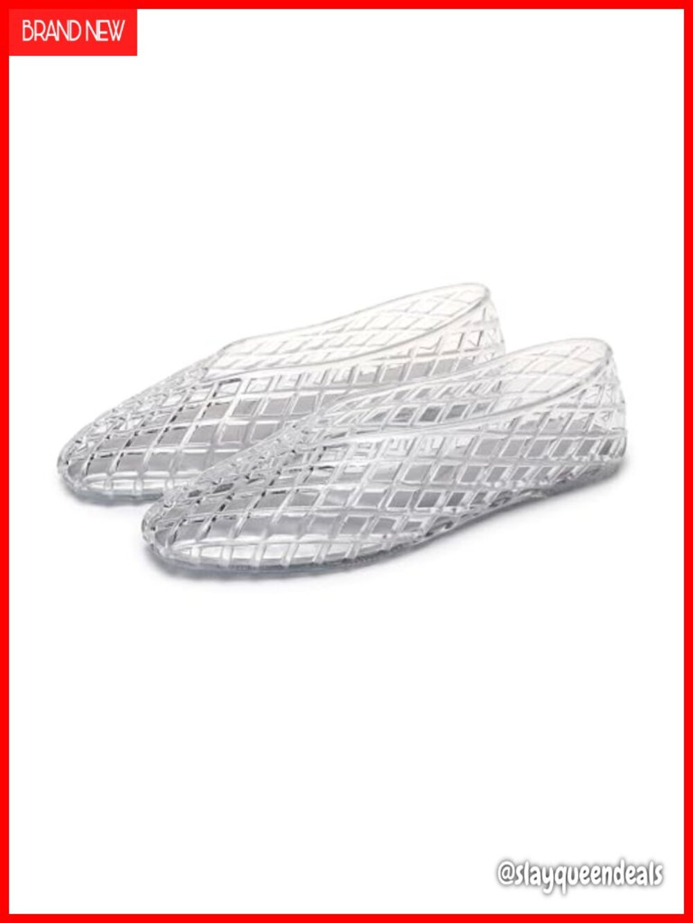 Women Clear Jelly Sandals Flat Slip On Hollow Waterproof Beach Pool